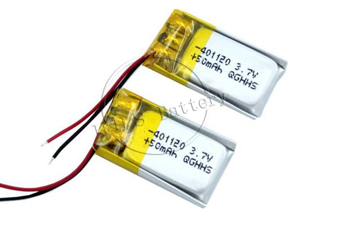 尺寸较小的锂聚合物电池3.7v，50mah 55mah 401120 3.7v 55mah锂聚合物电池，适用于数码