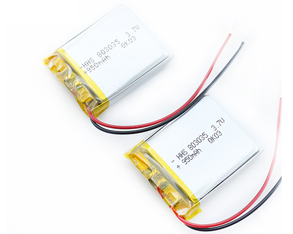 HHS 3.7V 950mAh 803035锂聚合物可充电电池，用于蓝牙GPS PSP手机MID Powebank PAD PDA