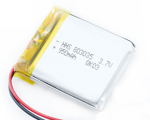 HHS 3.7V 950mAh 803035锂聚合物可充电电池，用于蓝牙GPS PSP手机MID Powebank PAD PDA