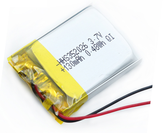 3.7V 130mAh锂离子聚合物电池（HHS-352026）
