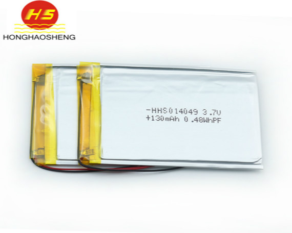 鸿昊升电池厂家供应超薄异形 聚合物锂电池014049 3.7V 130MAH 微型仪蓝光护肤美容仪