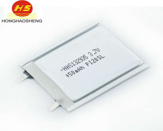 鸿昊升电池厂家供应超薄聚合物锂电池132935 50mah工牌卡可充电锂电池