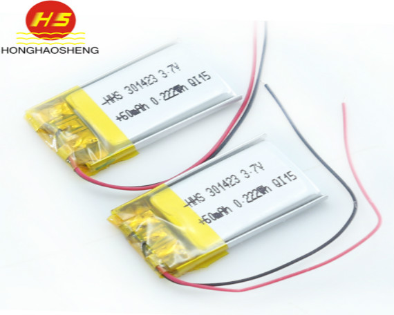 厂家直销301423（60mah）3.7v蓝牙耳机照明灯聚合物锂电池
