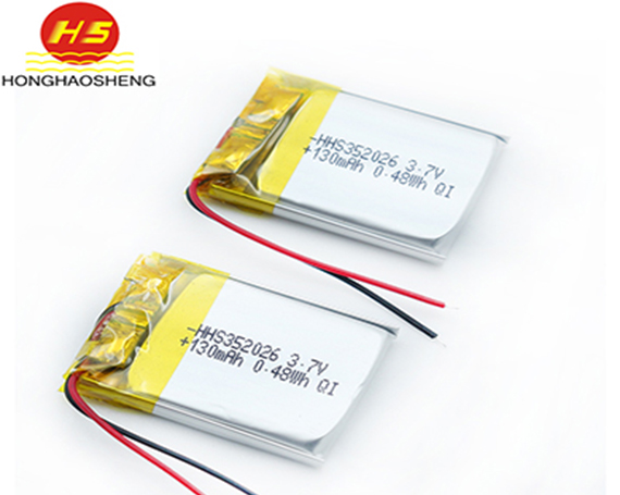 深圳鸿昊升电子352026 130mah 3.7v聚合物锂电池 蓝牙耳机音响美容产品充电电池