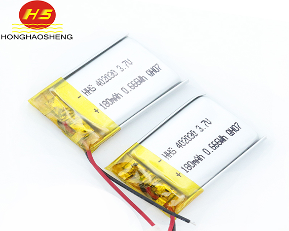 深圳电池厂家鸿昊升电子402030 3.7v 180mah聚合物锂电池蓝牙电池可定做充电电池
