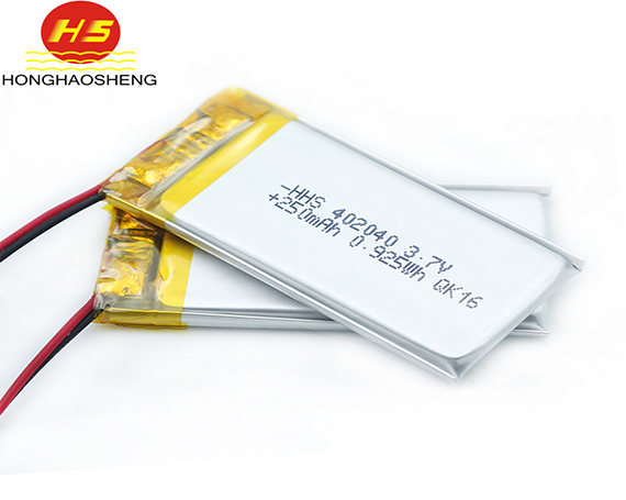 深圳鸿昊升电池厂家直销402040 3.7v 250mah聚合物锂电池 LED灯电子秤儿童玩具蓝牙耳机电池
