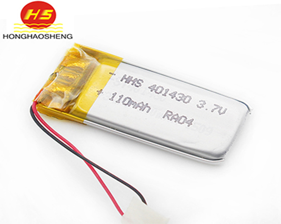 深圳鸿昊升电401430 3.7V 110mah聚合物电池 摄像笔电池智能手环锂电池